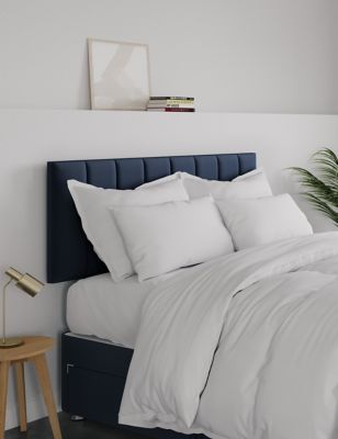 M&S Panelled Strutted Headboard - 3FT - Navy, Navy,Charcoal,Light Grey,Silver,Natural,Grey,Silver Gr