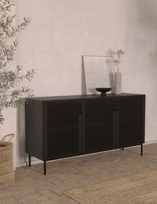 M&S X Fired Earth Charcoal Extra Large Sideboard - Black Mix, Black Mix