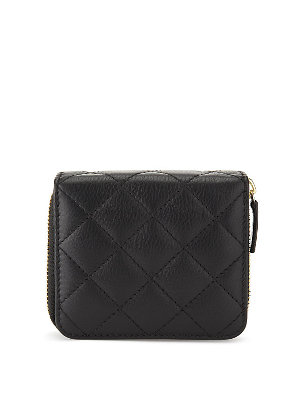 Leather Zip Around Quilted Medium Purse with Cardsafe™ - JE