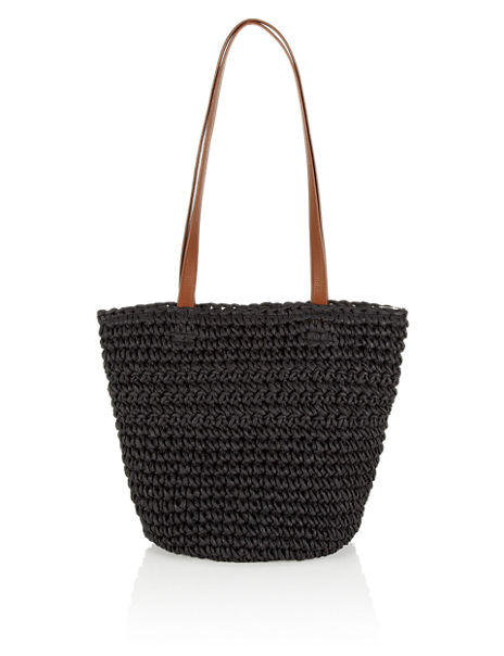 Straw Bucket Bag | M&S Collection | M&S