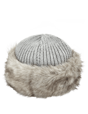 Faux Fur Trim Knitted Hat | Per Una | M&S