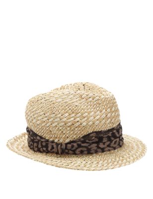 Animal Print Scarf Trilby Hat | M&S Collection | M&S