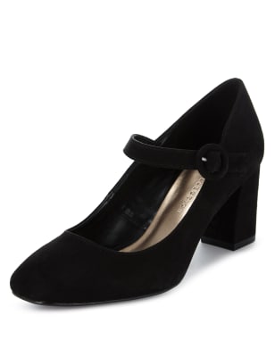 Faux Suede Square Toe Dolly Court Shoes with Insolia® | M&S Collection ...