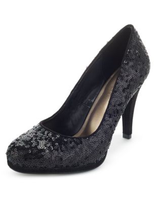 Sequin Embellished Platform Court Shoes with Insolia® | M&S Collection ...