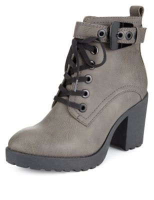 Lace Up Cleated Ankle Boots with Insolia® | Limited Edition | M&S