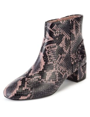 Faux Snakeskin Print Ankle Boots with Insolia® | Limited Edition | M&S