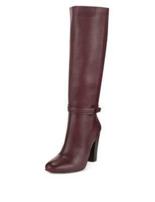 Leather Stretch Zip Knee Boots with Insolia® | Autograph | M&S