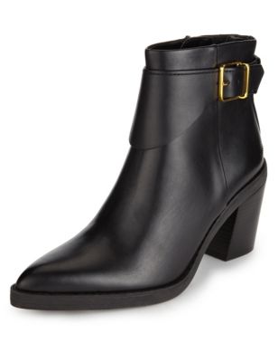 Leather Buckle & Strap Ankle Boots with Insolia® | Autograph | M&S
