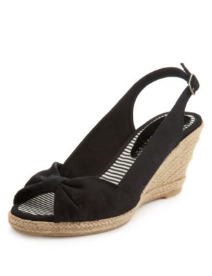 Front Knot Mid Heel Wedge Espadrilles with Insolia® | M&S Collection | M&S