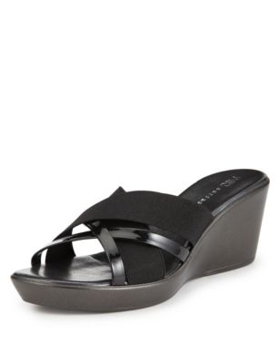 Elastic Wedge Sandals | M&S Collection | M&S