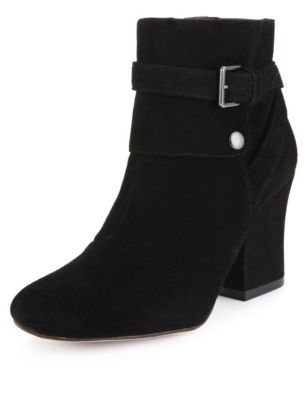 Stain Away™ Suede Square Toe Ankle Boots with Insolia® | M&S Collection ...