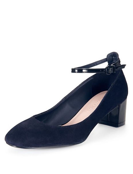 Suede Ankle Strap Court Shoes with Insolia® | M&S Collection | M&S
