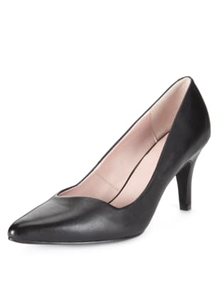 grey pointed court shoes