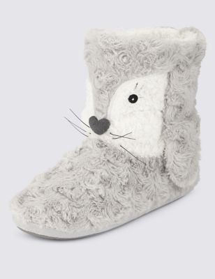 Faux Fur Rabbit Slipper Boots | M&S Collection | M&S