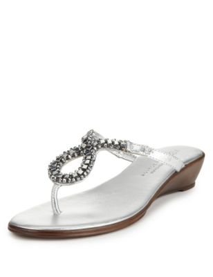 Leather Embellished Wedge Sandals | M&S Collection | M&S