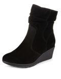 Suede Mid Wedge Boots with Stain Away™