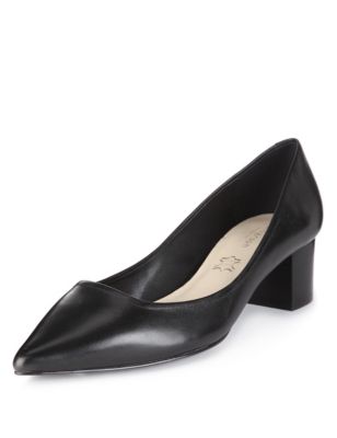 Leather Wide Fit Pointed Toe Shoes with Insolia® | Autograph | M&S