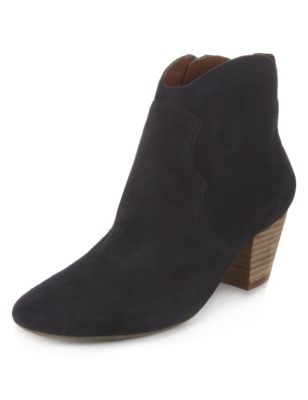 Suede Western Ankle Boots with Insolia® | Indigo Collection | M&S