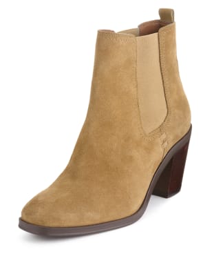 suede heeled chelsea boots