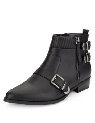 Triple Buckle Ankle Boots with Insolia® | M&S Collection | M&S
