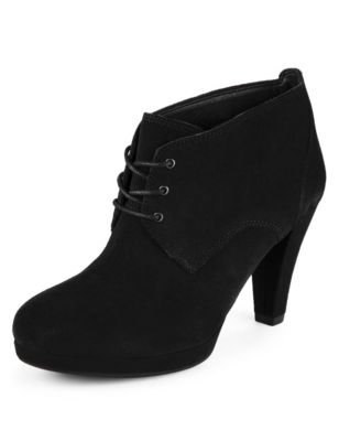 Suede Wide Fit Platform Shoe Boots with Stain Away™ | Footglove™ | M&S