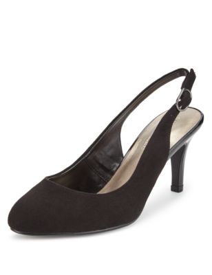 Wide Fit Almond Toe Slingback Court Shoes with Insolia® | M&S ...