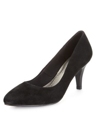 Suede Pointed Toe Mid Heel Court Shoes with Insolia® | M&S Collection | M&S