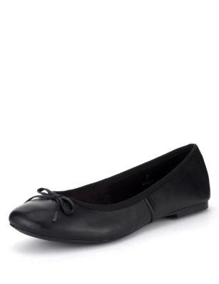 Leather Slip-On Bow Pumps | M&S Collection | M&S