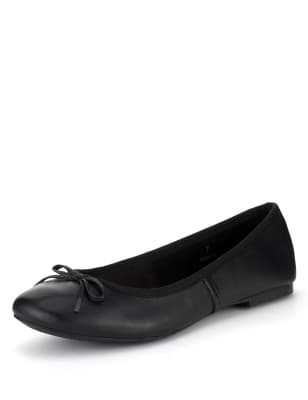 Leather Slip-On Bow Pumps | M&S Collection | M&S