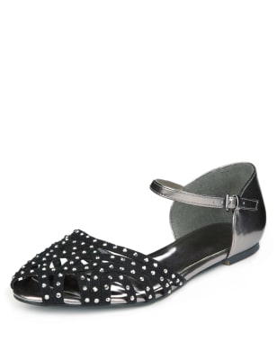 Diamanté Bow Cage Sandals | M&S Collection | M&S