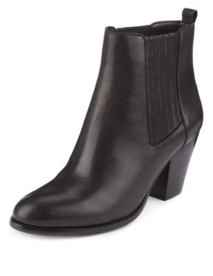 Leather Mid Heel Chelsea Boots | Footglove™ | M&S