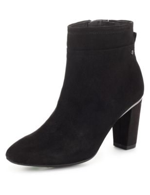 Suede Block Heel Ankle Boots with Stain Away™ | Footglove™ | M&S
