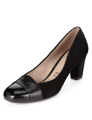 Suede Toe Cap Court Shoes | Footglove™ | M&S