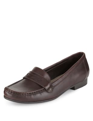 Leather Penny Loafers | Footglove™ | M&S