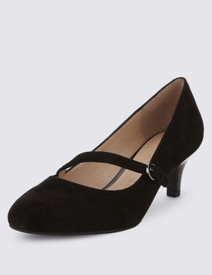 Suede Smart Buckle Dolly Court Shoes with Stain Away™ | Footglove™ | M&S