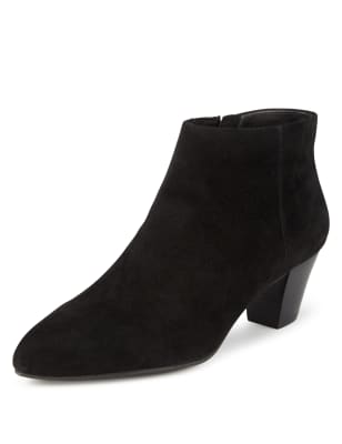 Stain Away™ Suede Pointed Toe Ankle Boots | Footglove™ | M&S