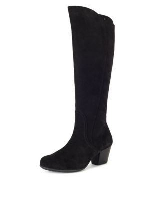 Stain Away™ Suede Wide Fit Clean Smart Knee Boots | Footglove™ | M&S