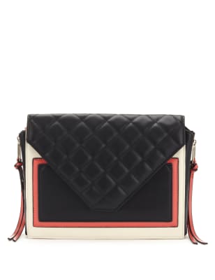 red quilted clutch bag