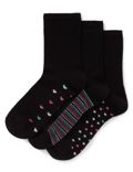 3 Paar superweiche, knöchelhohe Socken mit gestreifter Sohle