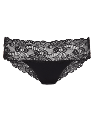 Bandeau Lace Low Rise Brazilian Knickers | M&S Collection | M&S