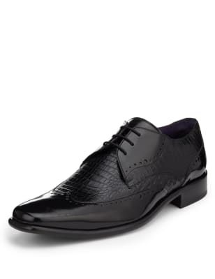 autograph leather lace up trainers