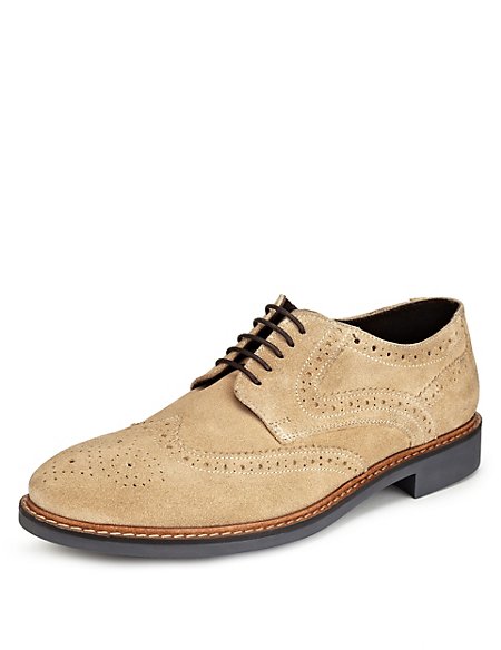 Suede Lace Up Brogue Shoes with Stain Resistance | Autograph | M&S