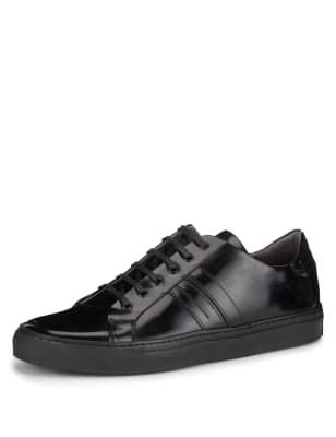 autograph leather lace up trainers