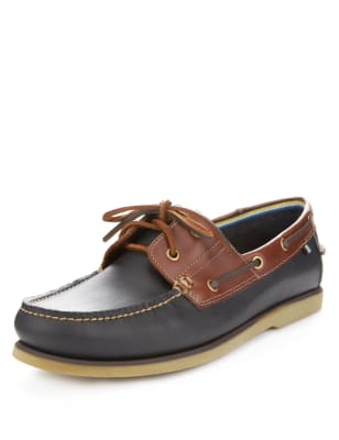 Leather Lace Up Boat Shoes | Blue Harbour | M&S