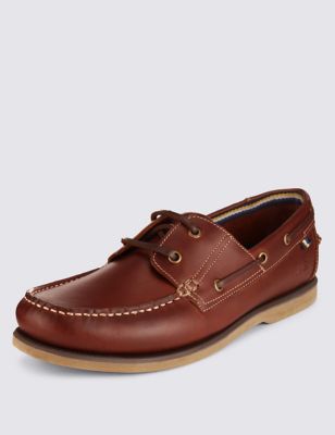 Leather Lace-up Boat Shoes | M&S