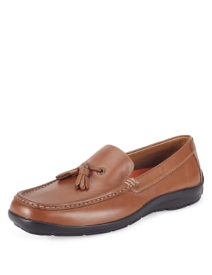 Airflex™ Leather Tassel Slip-On Shoes | M&S Collection | M&S