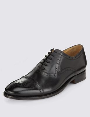 Leather Toe Cap Brogue Shoes | M&S Collection Luxury | M&S
