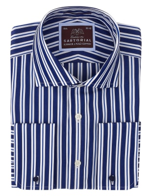 bold striped wide shirt pure cotton