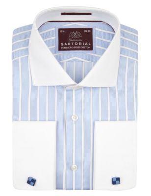 Pure Cotton Striped Winchester Shirt | M&S Collection Luxury | M&S