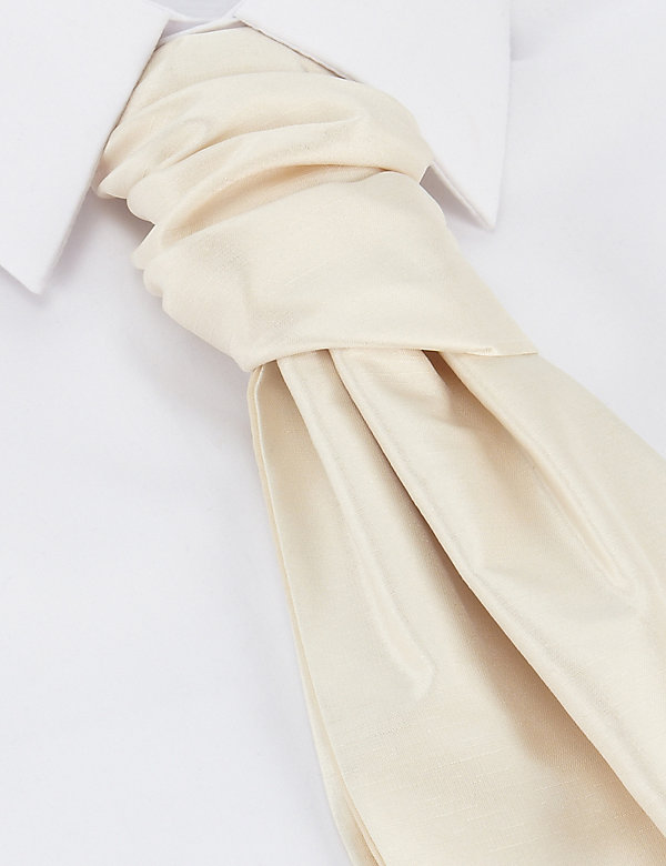 Pure Silk Wedding Cravat with Pocket Square - QA